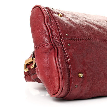 Chloe Calfskin Medium Paddington Satchel Dark Red 8 of 14