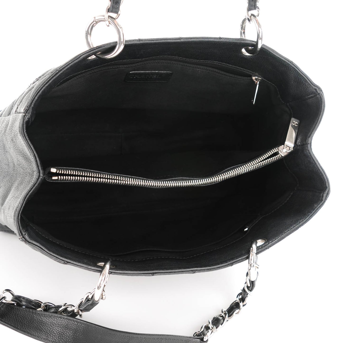 Caviar Quilted Grand Shopping Tote GST Black