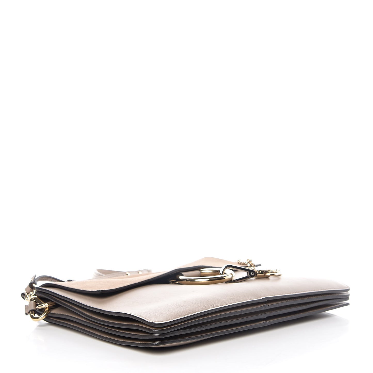 Calfskin Suede Medium Faye Shoulder Bag Motty Grey