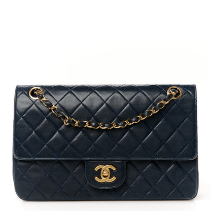 Chanel Lambskin Quilted Medium Double Flap Navy 1 of 14