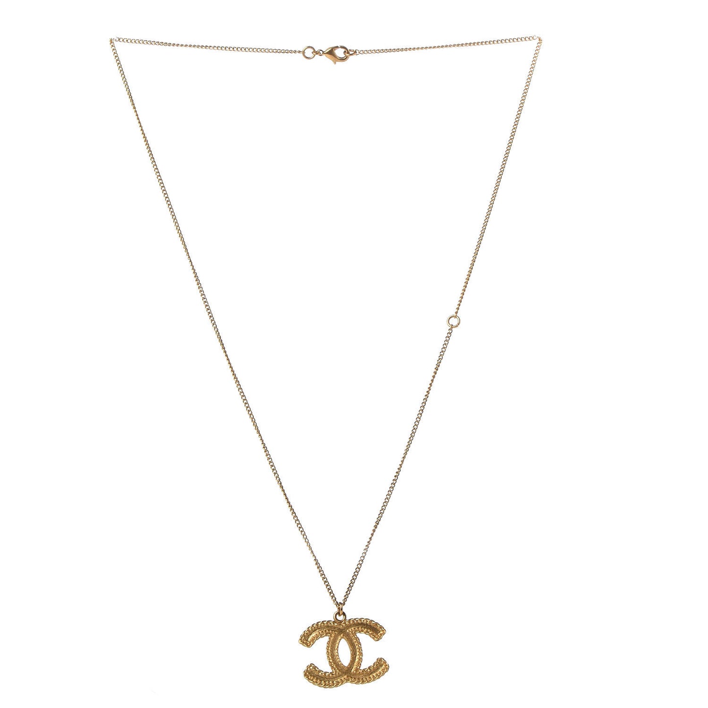 Metal CC Necklace Matte Gold