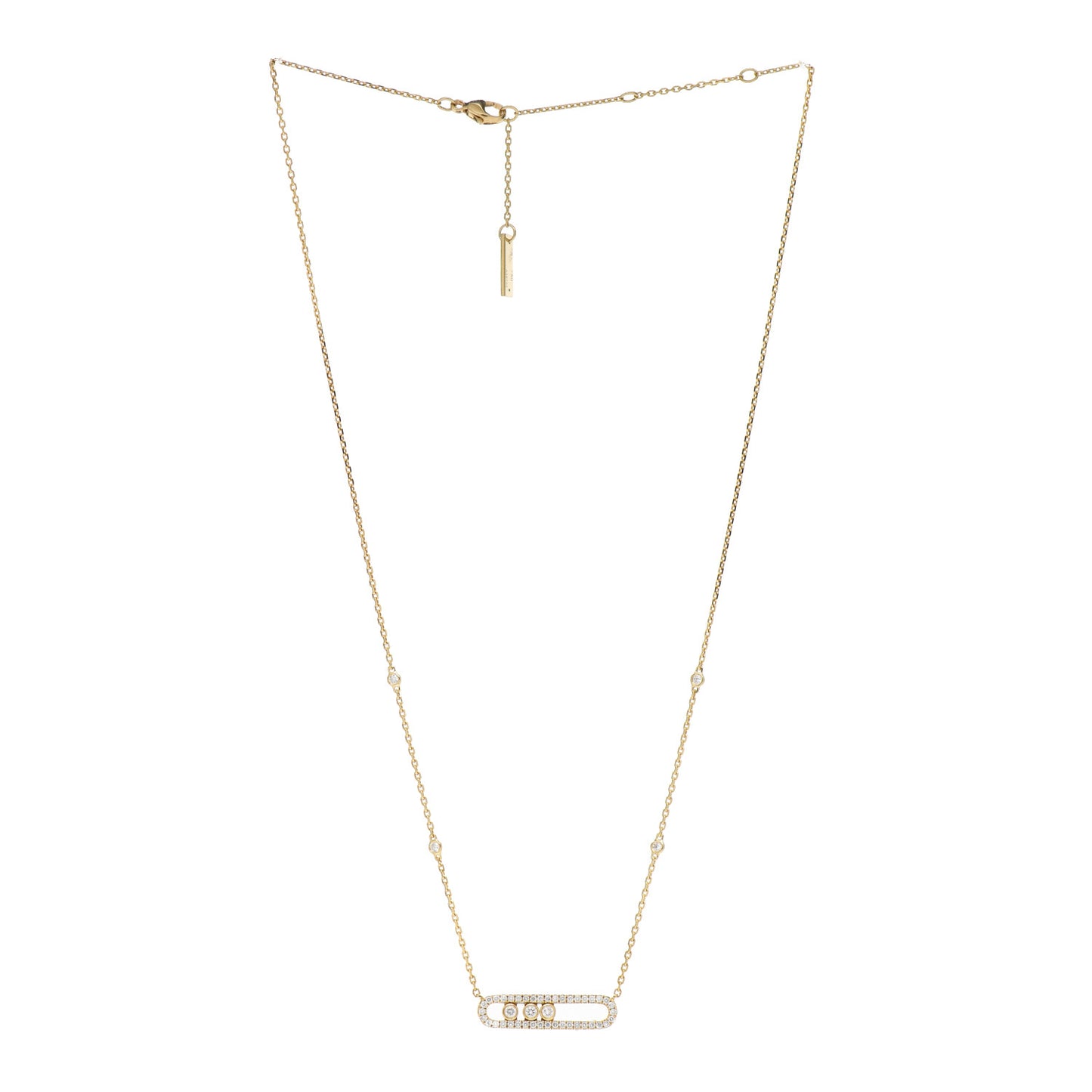 18K Yellow Gold Diamond Baby Move Classic Pave Necklace