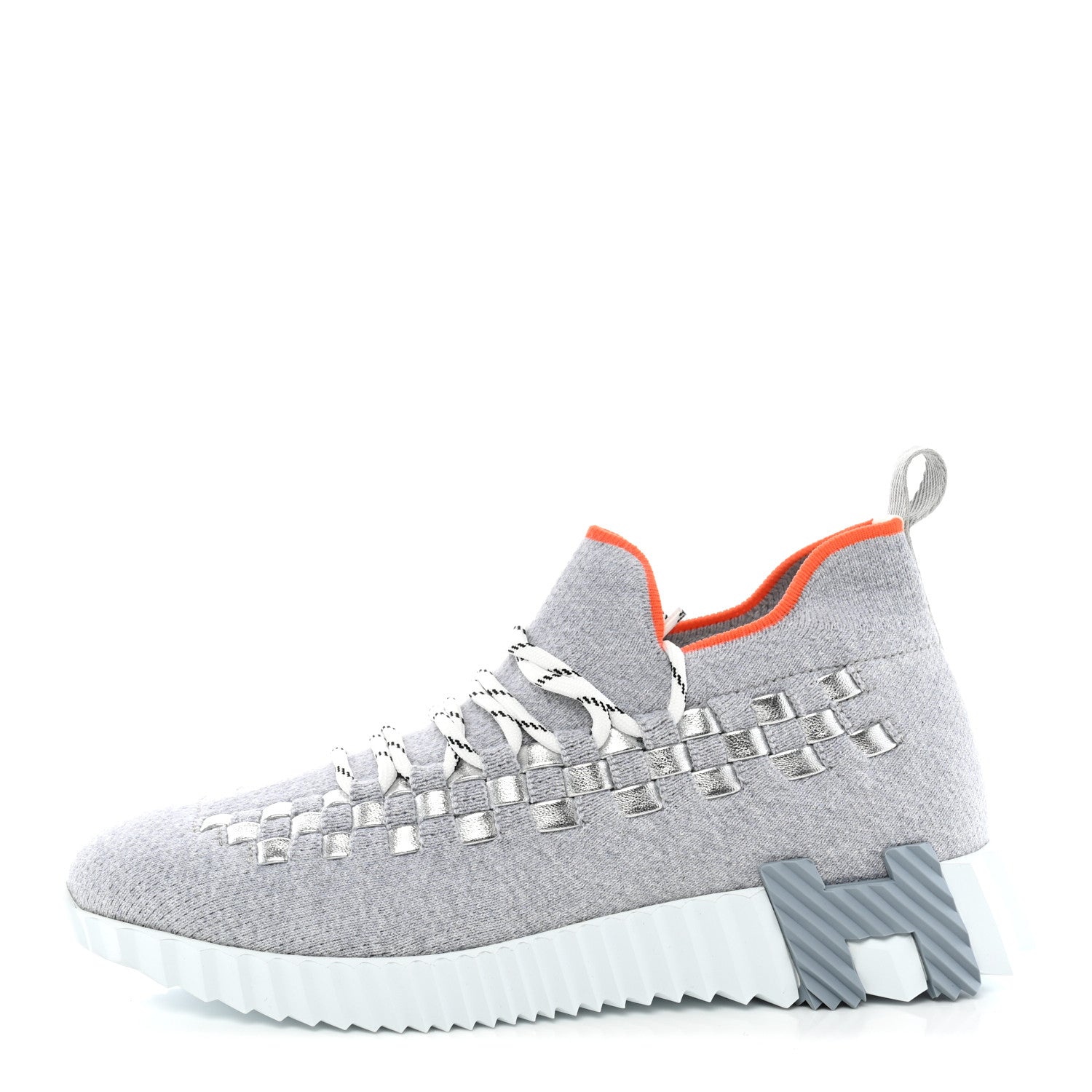 Hermes Knit Womens Flex Bolduc Sneakers 37.5 Gris Silex 1 of 10