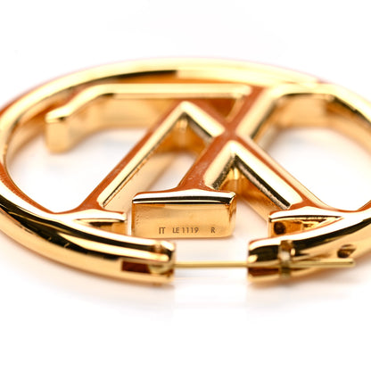 Louis Vuitton Metal Louise Hoop Earrings Gold 3 of 5