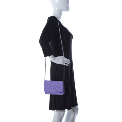 Chanel Caviar Quilted Wallet On Chain WOC Purple 2 of 12