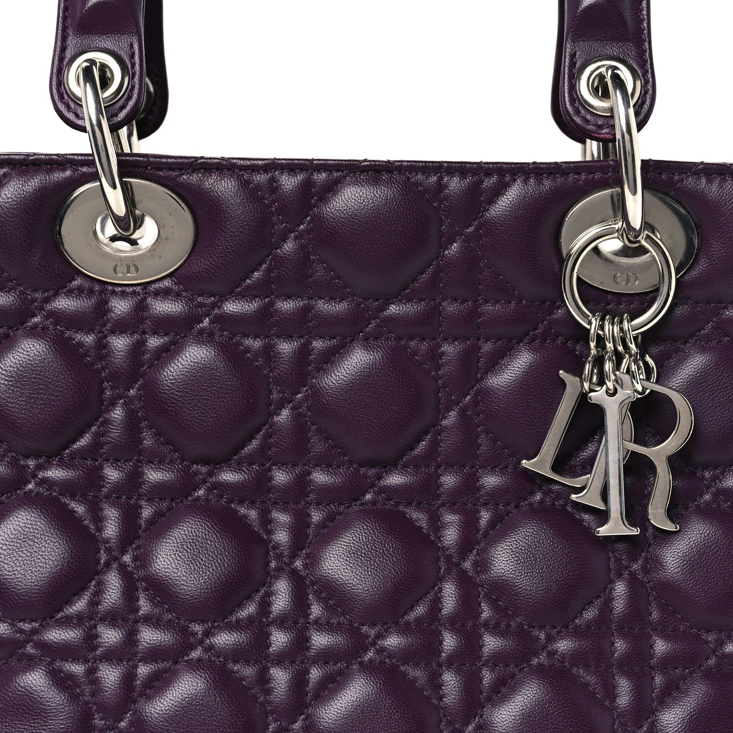 Christian Dior Lambskin Cannage Medium Lady Dior Purple 8 of 10