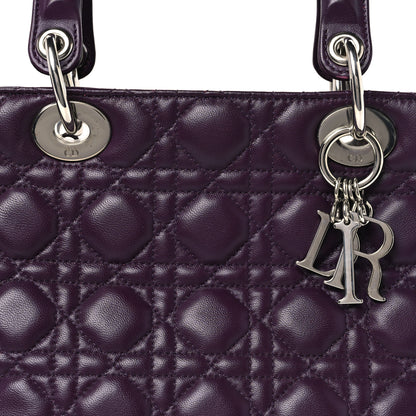 Christian Dior Lambskin Cannage Medium Lady Dior Purple 8 of 10