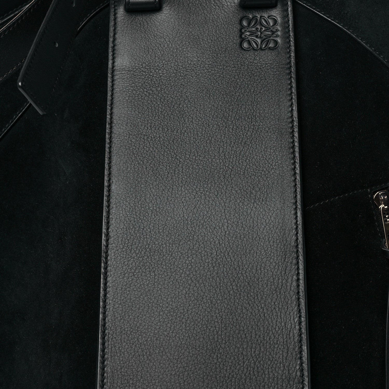Loewe Calfskin Suede Medium Hammock Shoulder Bag Black 7 of 9