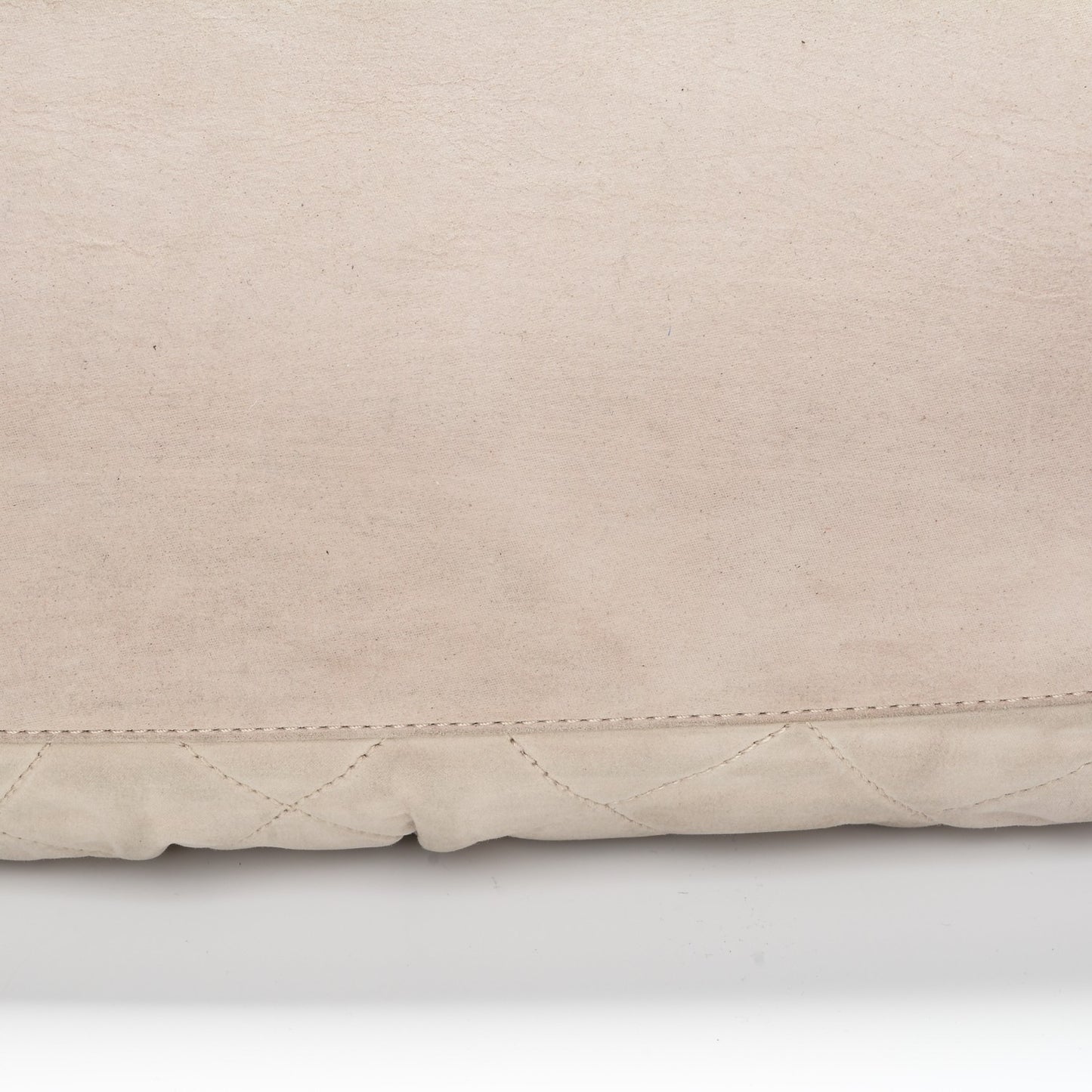 Iridescent Calfskin Chic Quilt Bowling Bag White