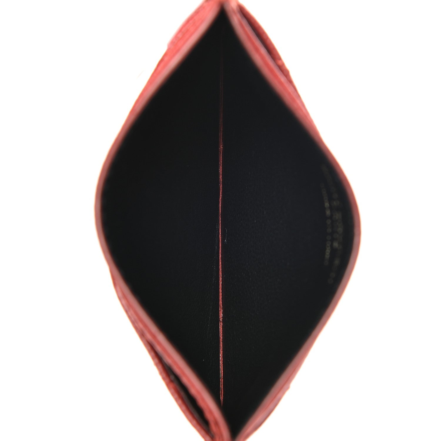 Saint Laurent Grain De Poudre Matelasse Chevron Monogram Credit Card Case New Red 5 of 6