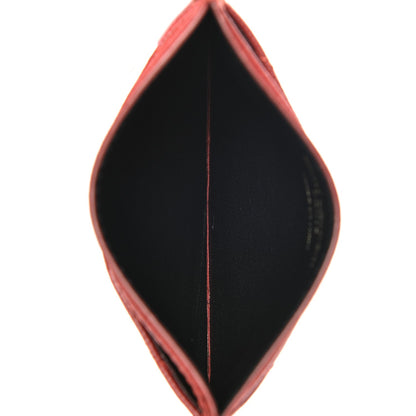 Saint Laurent Grain De Poudre Matelasse Chevron Monogram Credit Card Case New Red 5 of 6