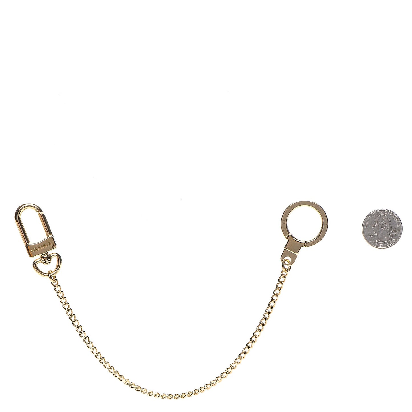 Metal Pochette Extender Key Ring Chain Gold