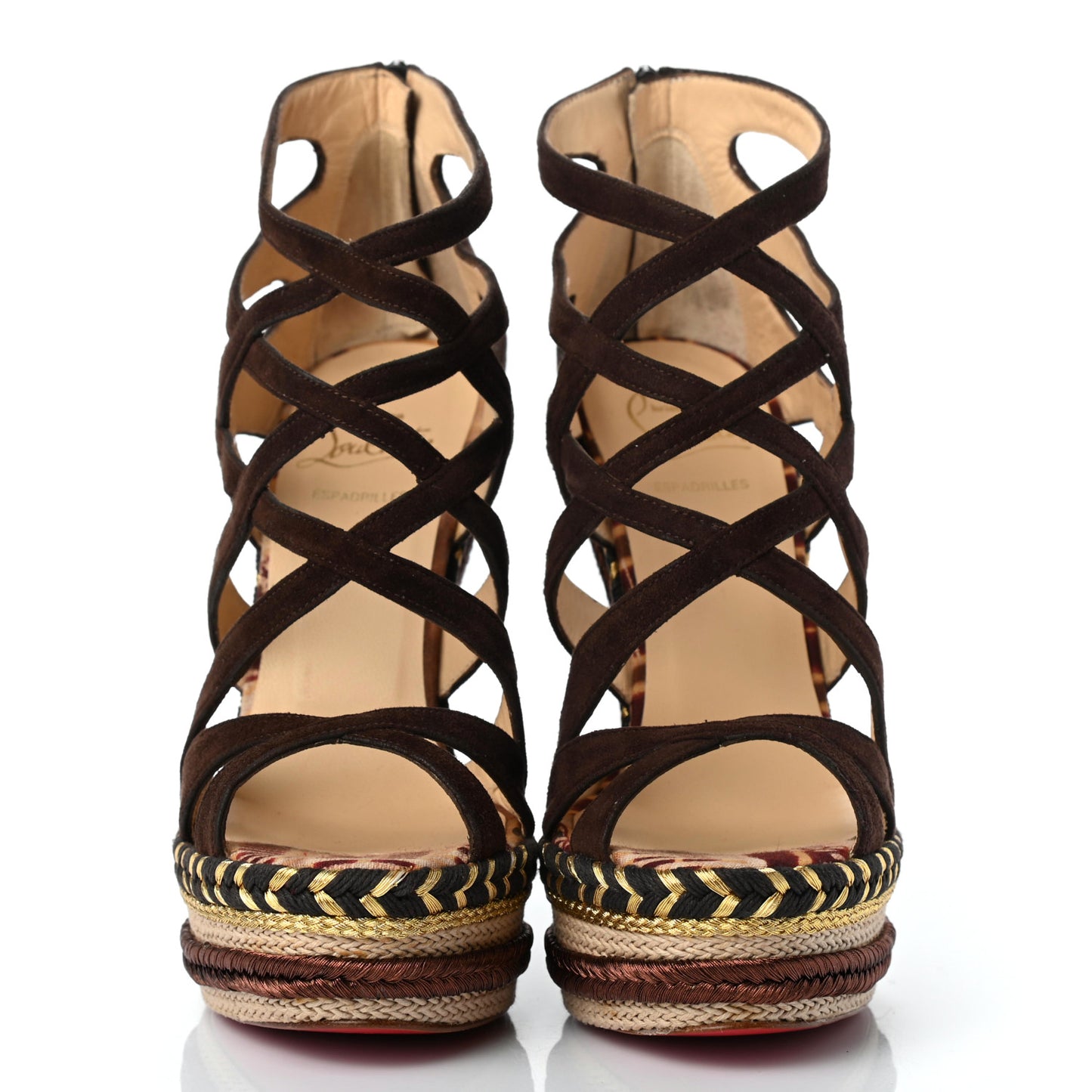 Suede Tosca 140 Platform Wedge Sandals 36 Chocolate
