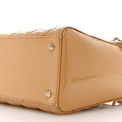 Christian Dior Patent Cannage Medium Lady Dior Beige 10 of 13