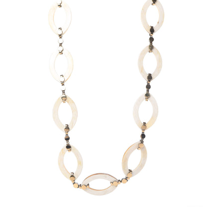 John Hardy Sterling Silver 18K Yellow Gold Buffalo Horn 27mm Dot Link Necklace 1 of 5