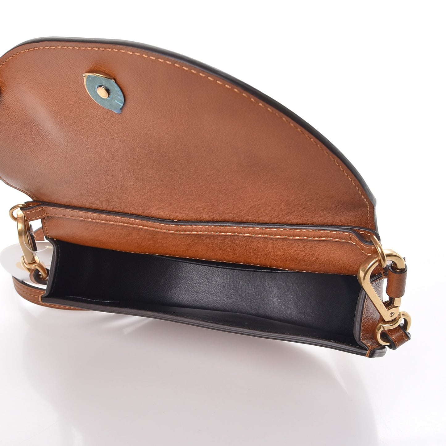 Calfskin Small Nile Bracelet Minaudiere Bag Caramel