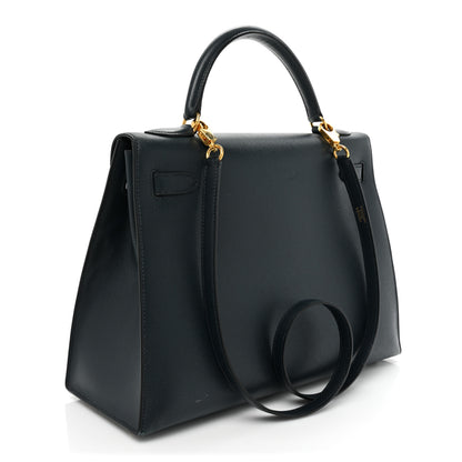 Hermes Courchevel Kelly Sellier 32 Bleu Indigo 3 of 18