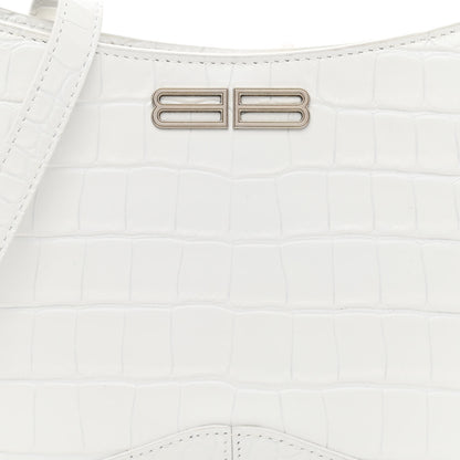 Balenciaga Shiny Super Supple Calfskin Crocodile Embossed Small XX Bag Optic White 8 of 10