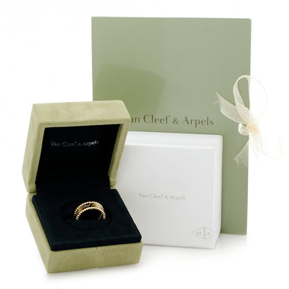 Van Cleef & Arpels 18K Yellow Gold Perlee Signature Ring 53 6.25 8 of 8