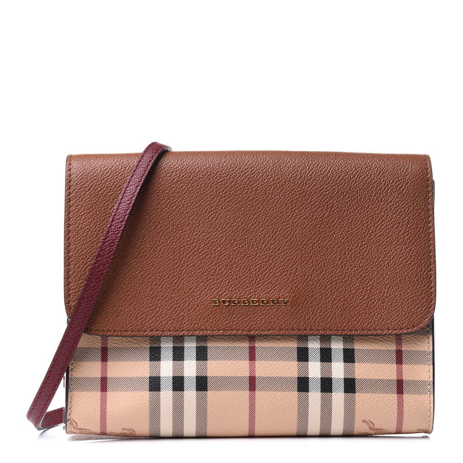 Burberry Haymarket Check Small Loxley Crossbody Bright Toffee 1 of 12