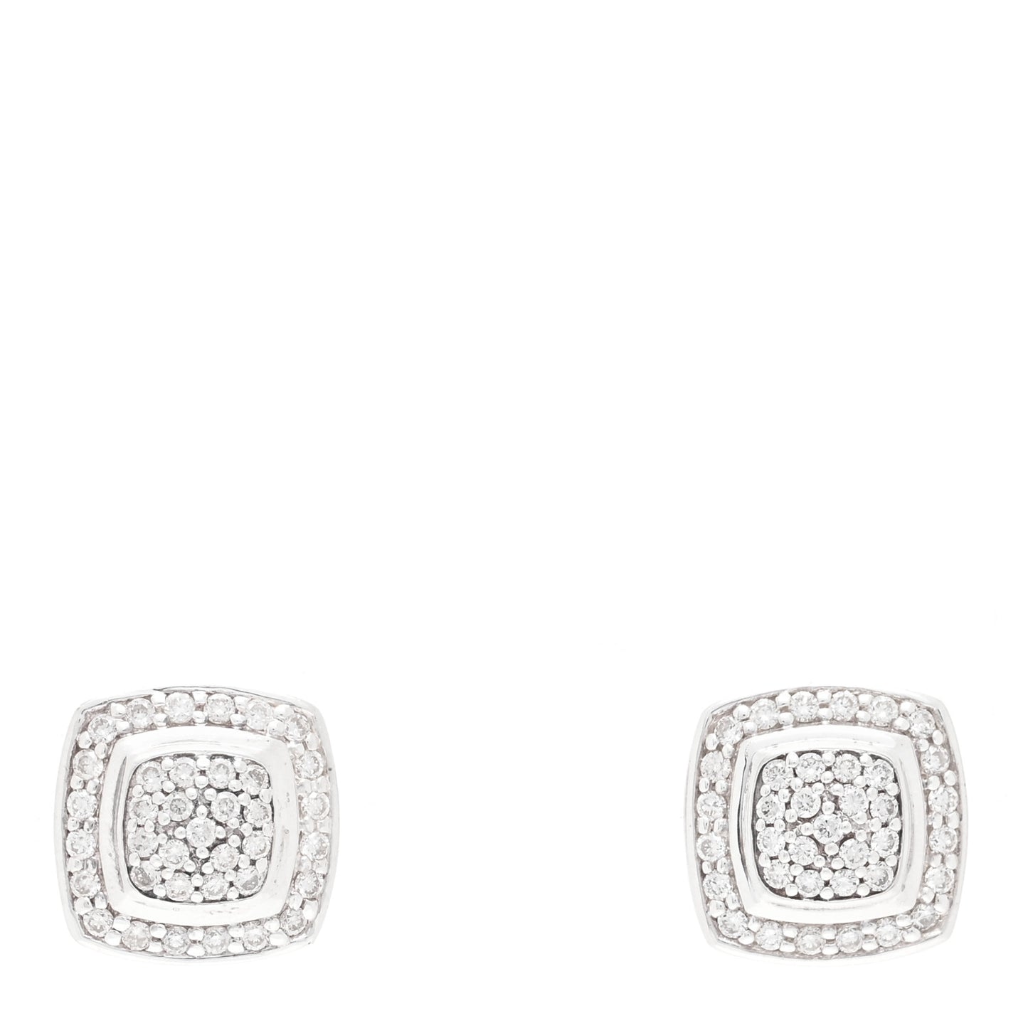 Sterling Silver Diamond 7mm Pave Albion Earrings