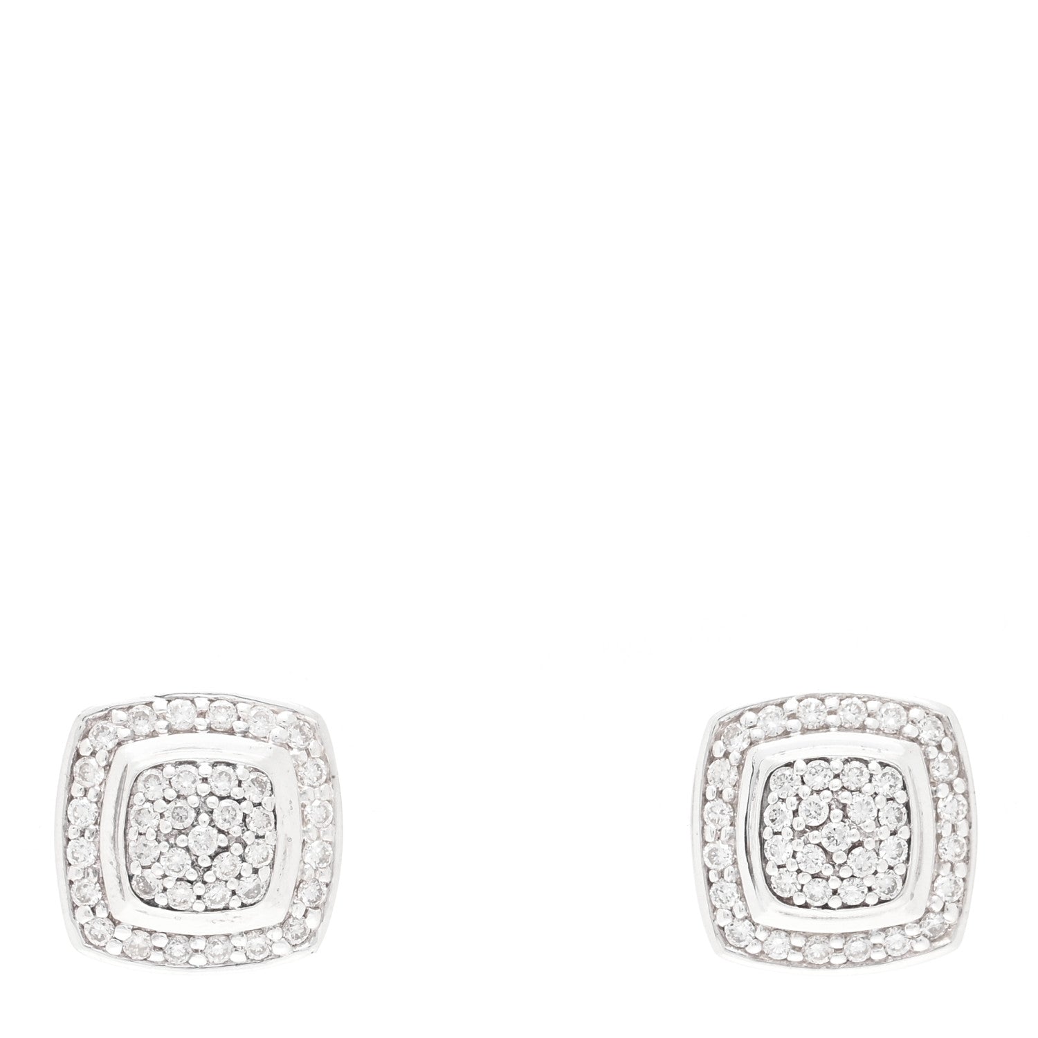David Yurman Sterling Silver Diamond 7mm Pave Albion Earrings 1 of 4