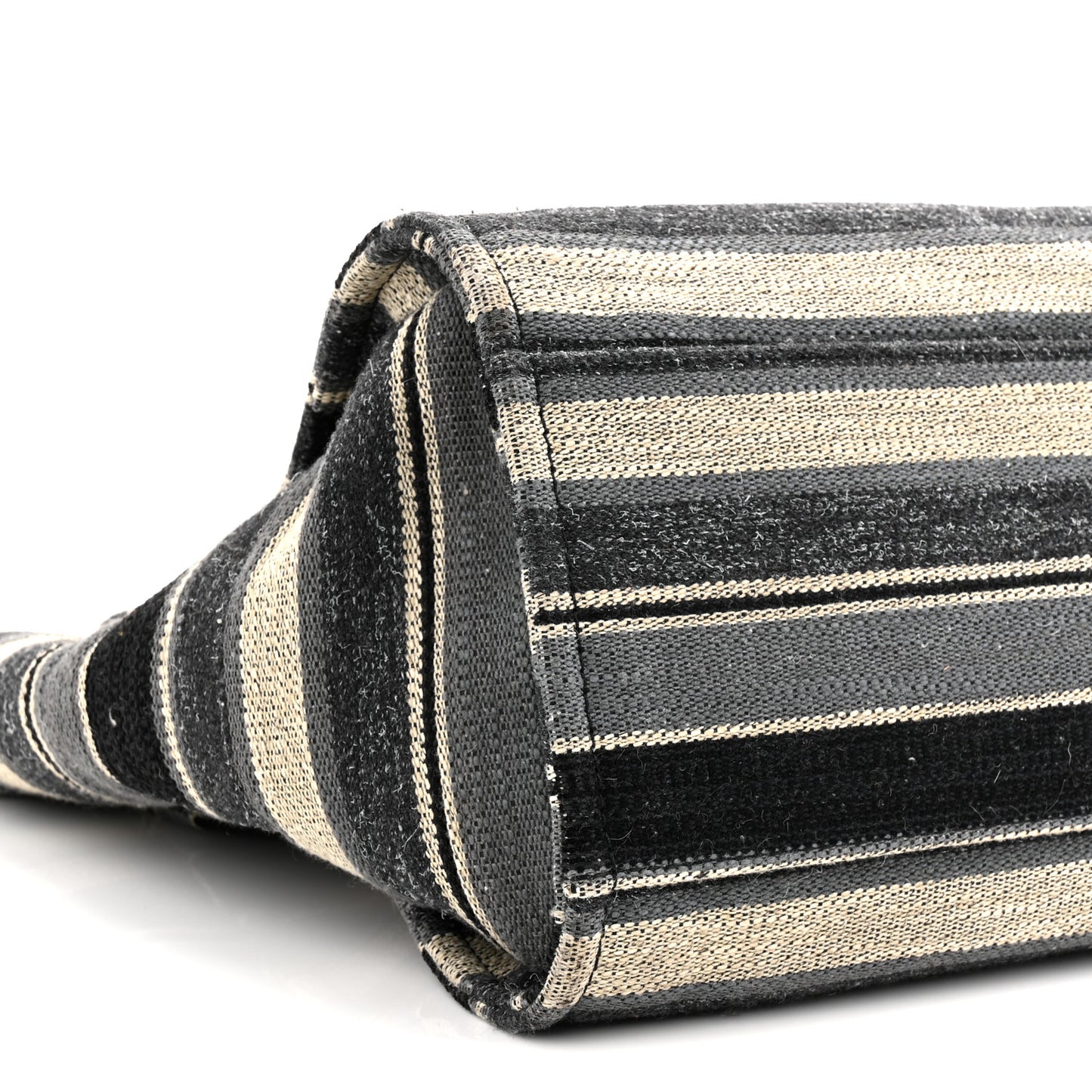 Striped Canvas Medium Deauville Black