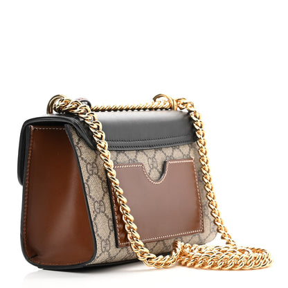 Gucci GG Supreme Monogram Calfskin Small Padlock Shoulder Bag Beige Black Cuir 3 of 10