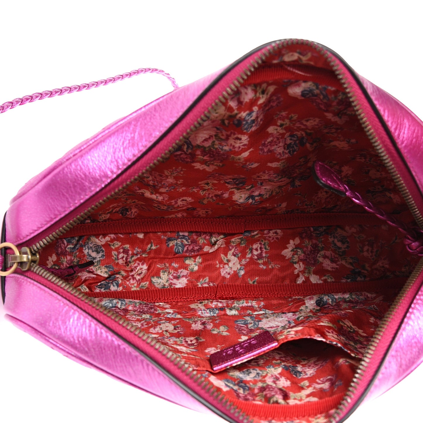 Laminated Nappa Trapuntata Small Zumi Shoulder Bag Fuxia