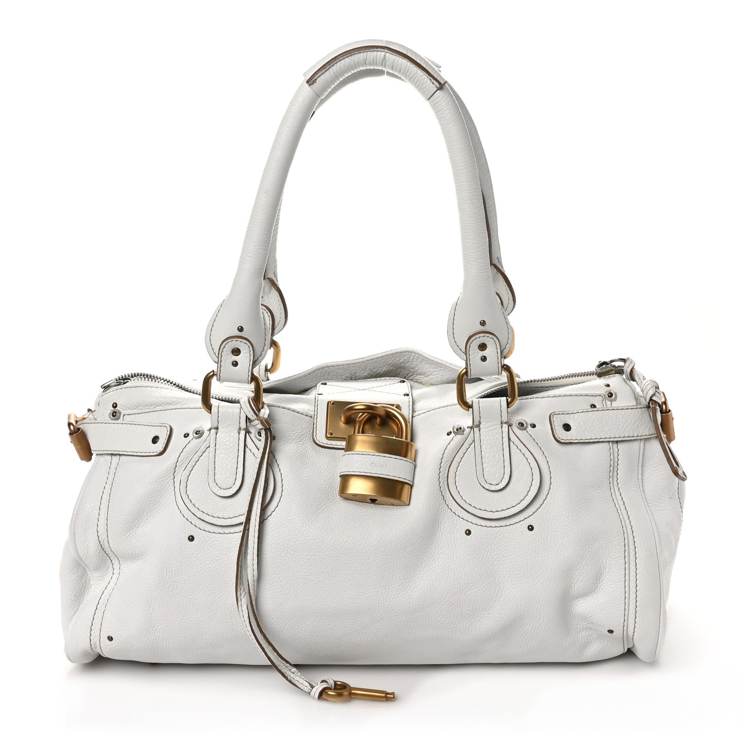 Calfskin Medium Paddington Satchel White