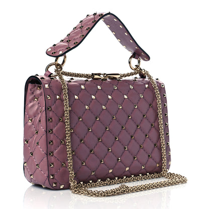 Valentino Garavani Lambskin Medium Rockstud Spike Shoulder Bag Antique Rose 2 of 8