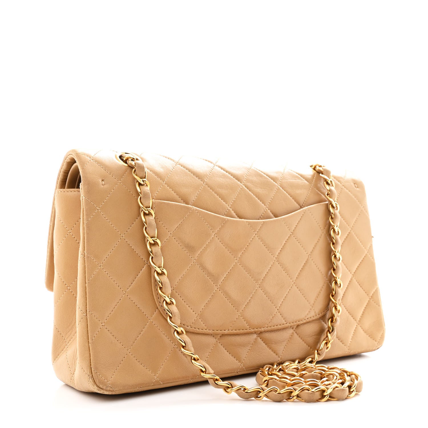 Chanel Lambskin Quilted Medium Double Flap Beige 2 of 11