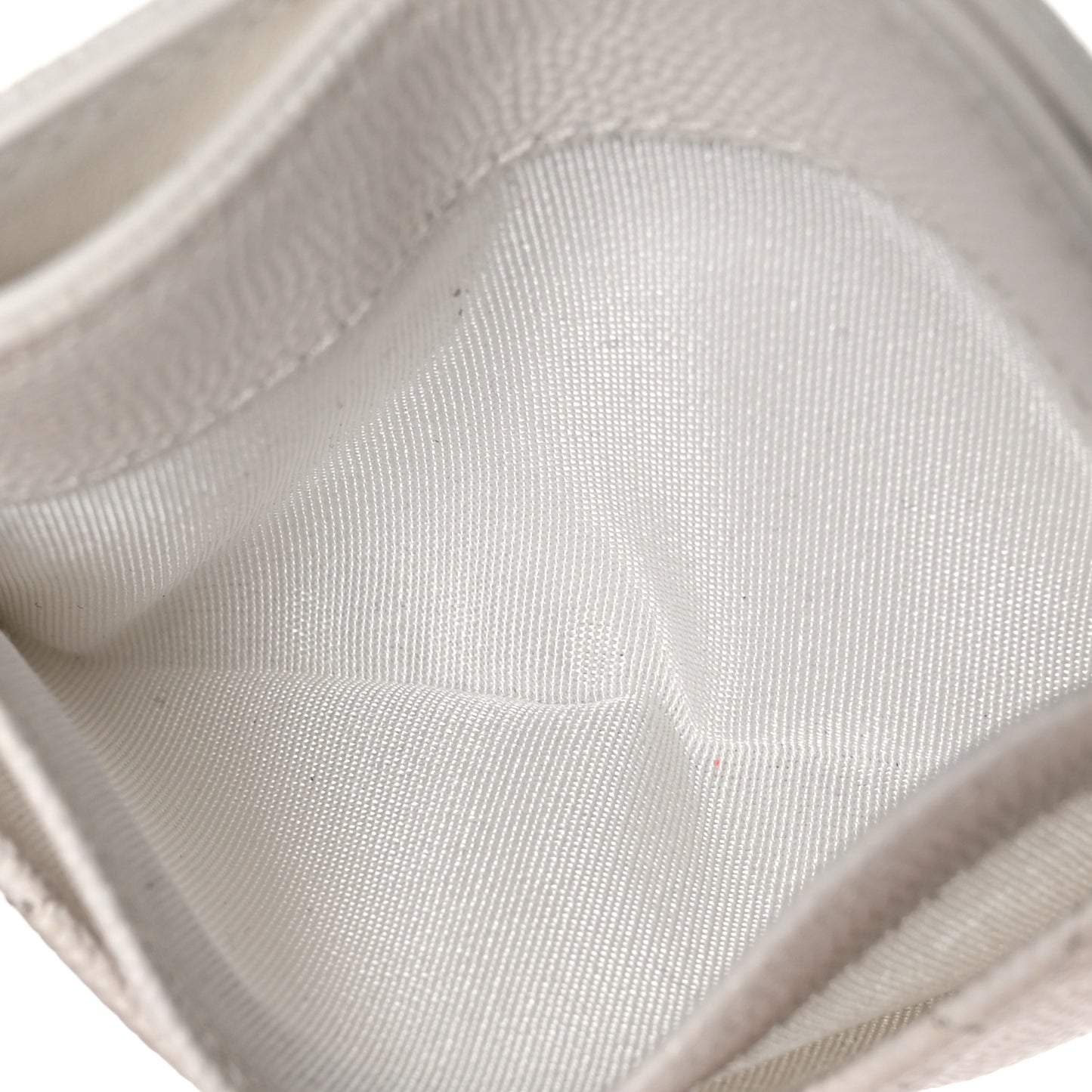 Caviar Quilted Card Holder White
