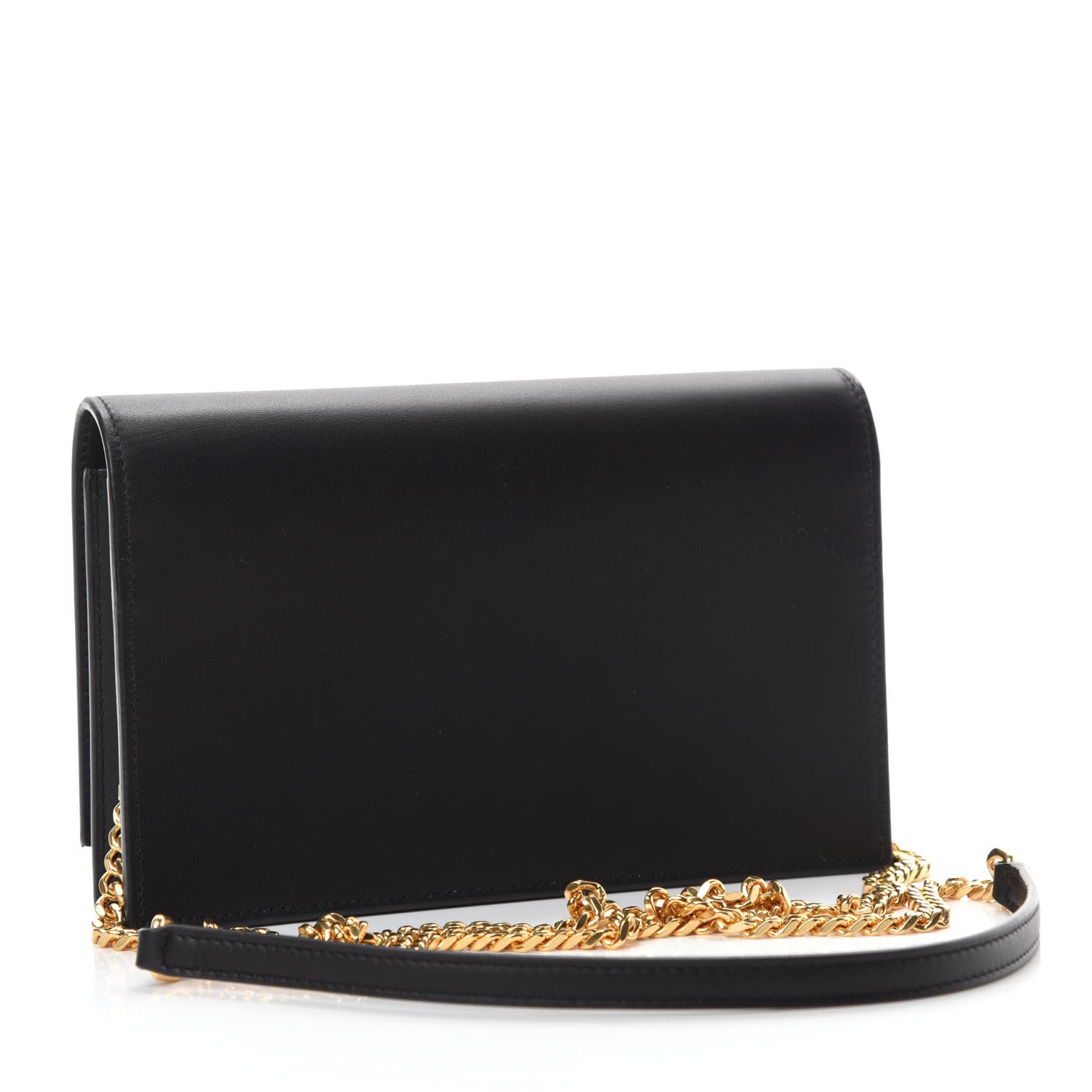 Saint Laurent Smooth Calfskin Classic Monogram Kate Tassel Chain Wallet Black 3 of 10