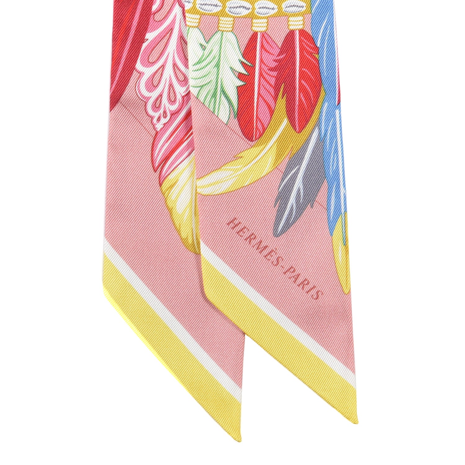 Hermes Silk La Danse Pacifique Twilly Vieux Rose Bleu Vert 2 of 4