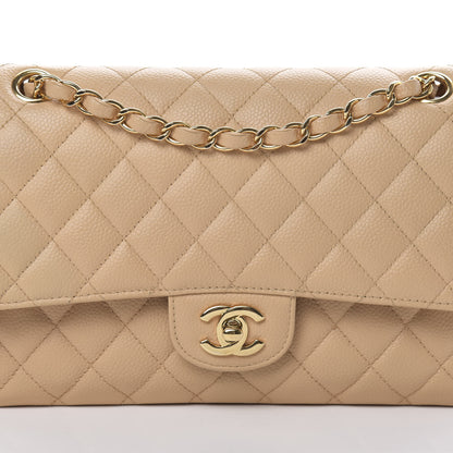 Chanel Caviar Quilted Medium Double Flap Beige 8 of 11