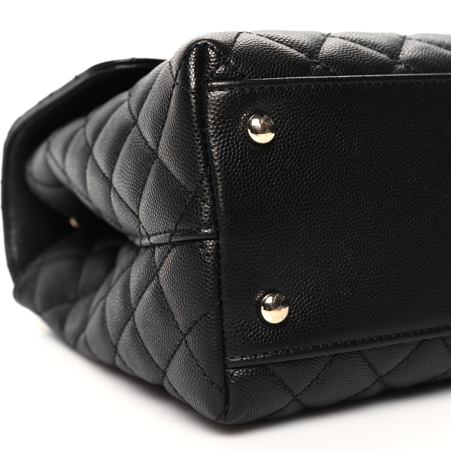 Caviar Quilted Medium Coco Handle Flap Black