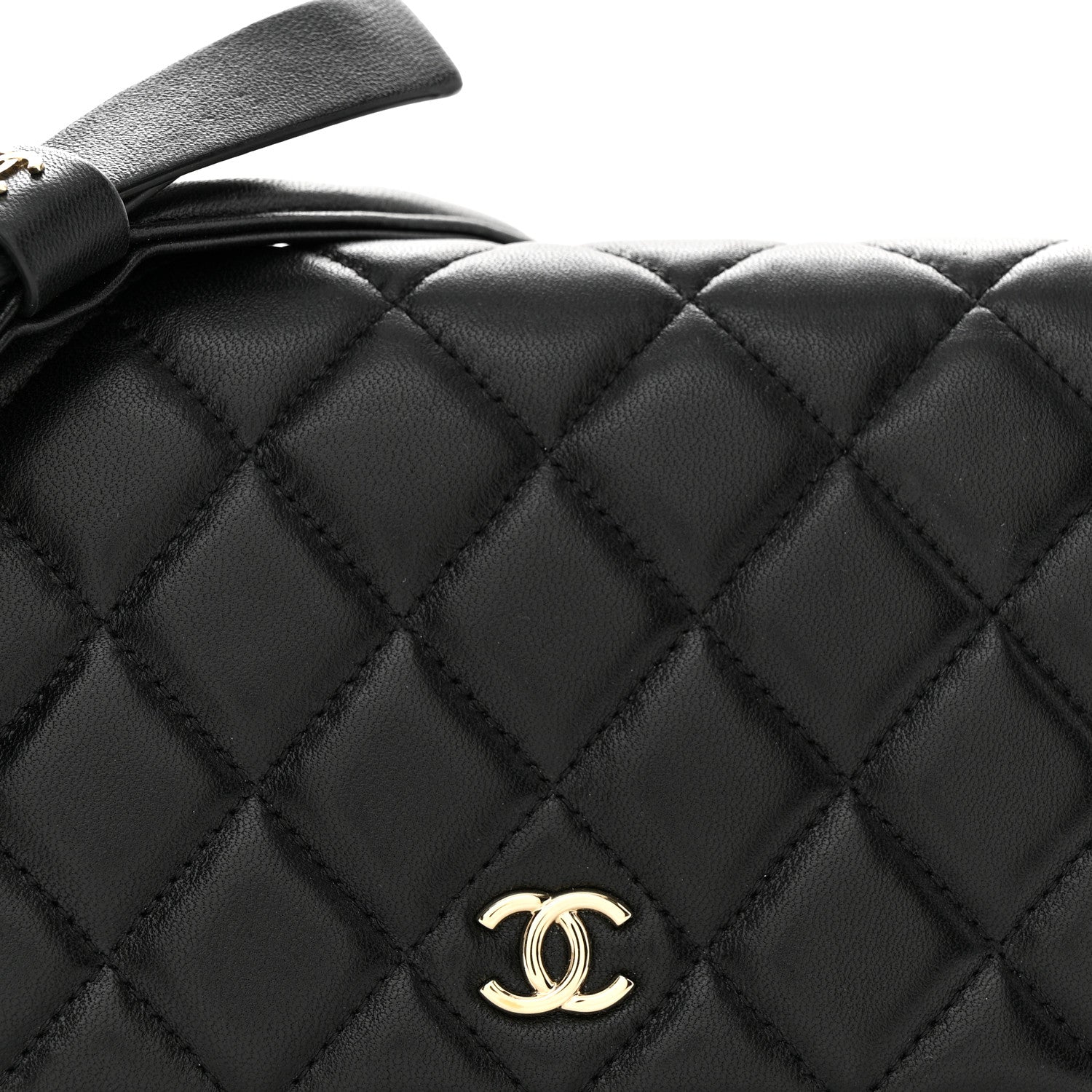 Chanel Lambskin Quilted Coco Bow Wallet On Chain WOC Black 8 of 11