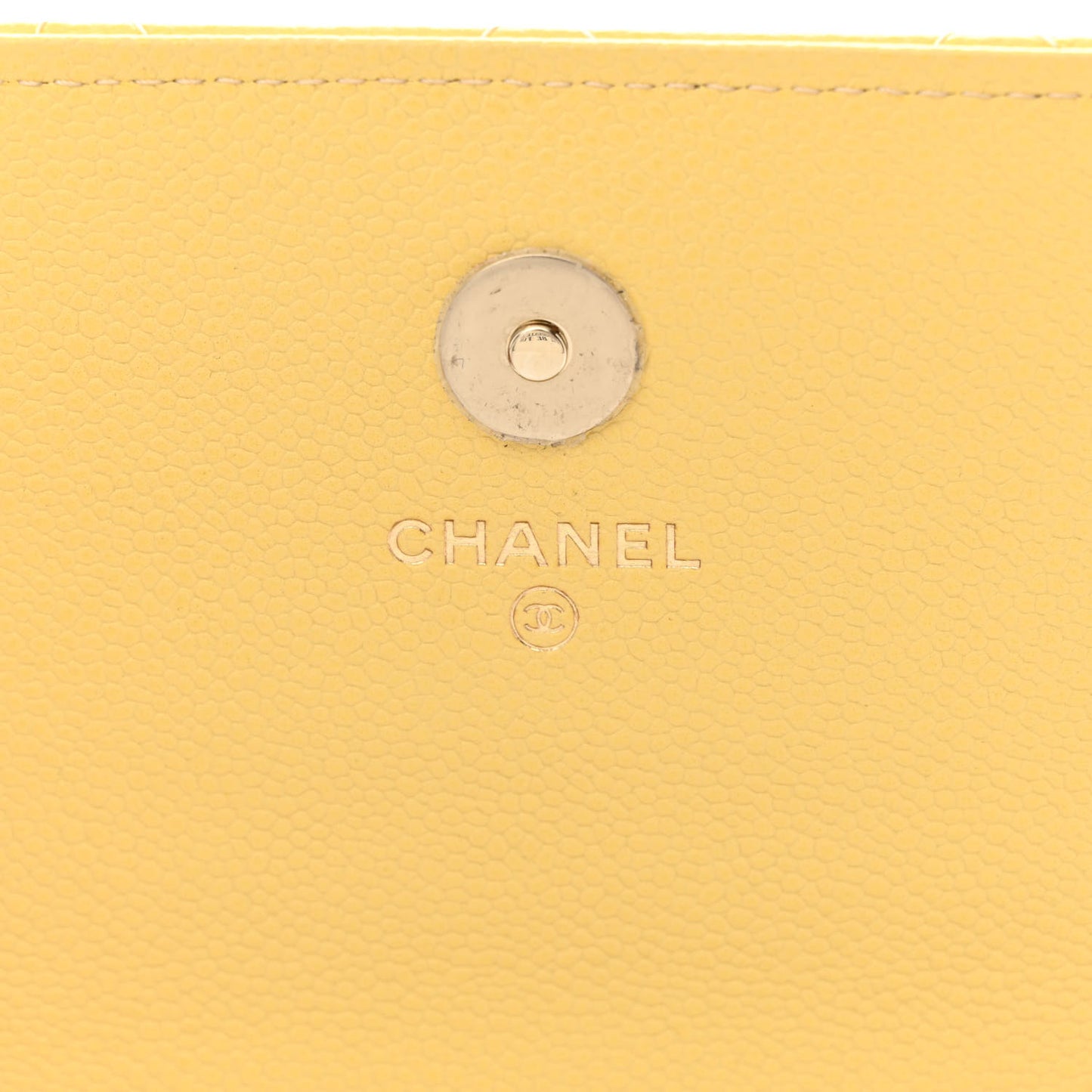 Caviar Quilted Business Affinity Clutch With Chain Flap Yellow
