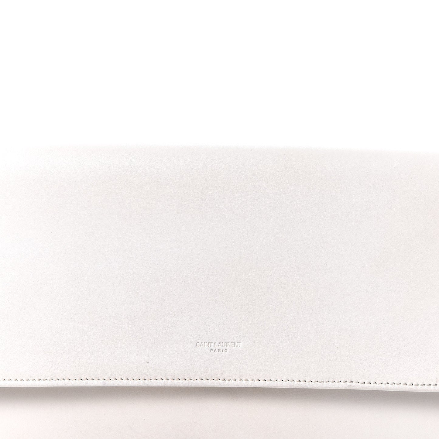 Calfskin Diagonal Clutch White
