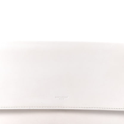 Saint Laurent Calfskin Diagonal Clutch White 9 of 9