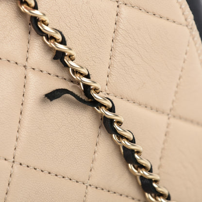 Chanel Lambskin Quilted Small Graphic Flap Beige Black 9 of 9