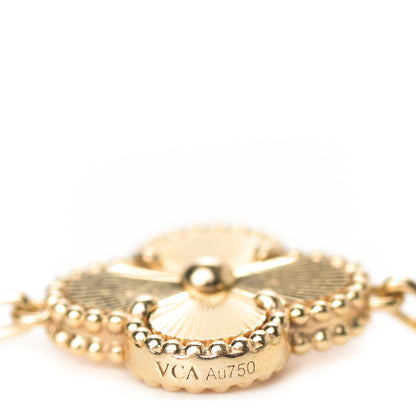 Van Cleef & Arpels 18K Yellow Gold 5 Motifs Guilloche Vintage Alhambra Bracelet 4 of 6