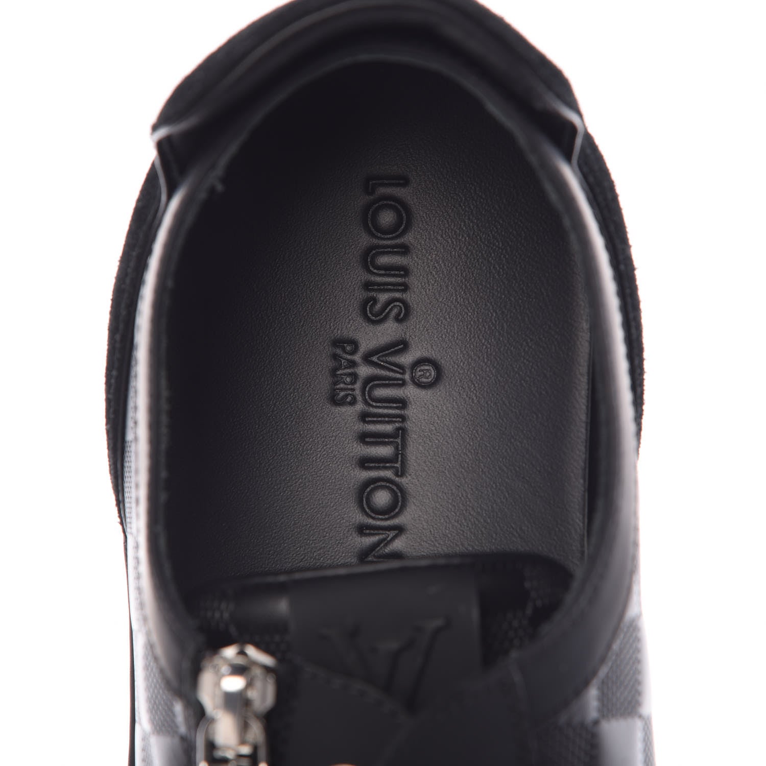 Louis Vuitton Calfskin Suede Damier Infini Aventure Zip Up Sneakers 9.5 Onyx 7 of 16