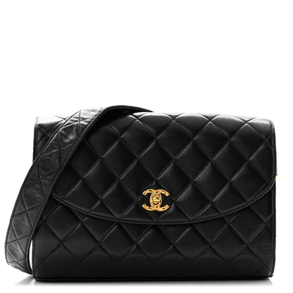 Chanel Lambskin Quilted CC Flap Shoulder Bag Black 1 of 13