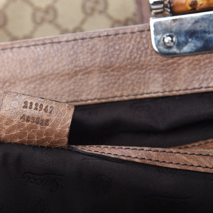 Gucci Monogram Medium Bamboo Bar Tote Brown 9 of 14