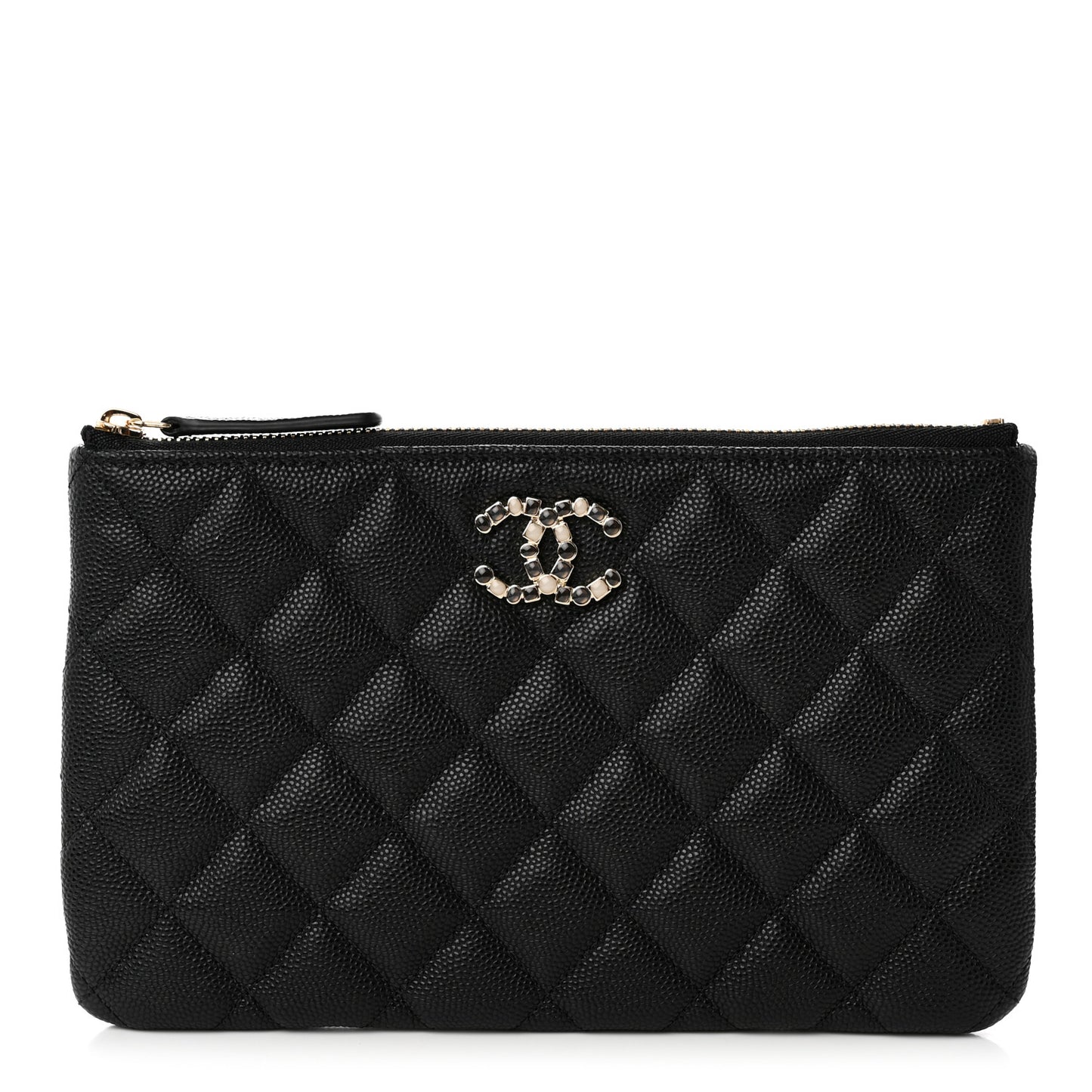 Caviar Quilted Coco Candy Small Cosmetic Case Black