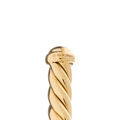 David Yurman 18K Yellow Gold Diamond 4mm Cablespira X Station Cable Bracelet 4 of 4