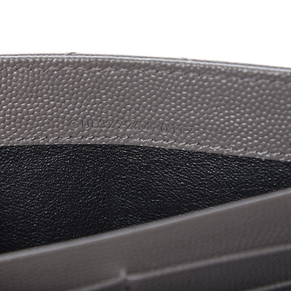 Saint Laurent Grain De Poudre Matelasse Chevron Monogram Flap Wallet Fog 8 of 11