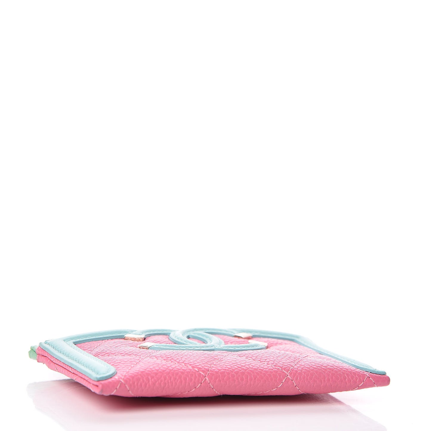 Caviar Quilted CC Filigree Card Holder Pink Blue Green